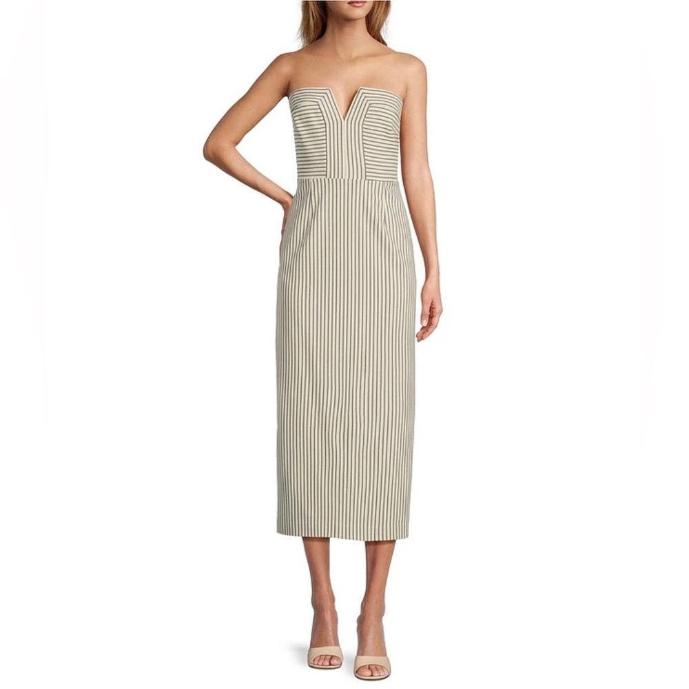 Antonio Melani Striped Strapless Dress